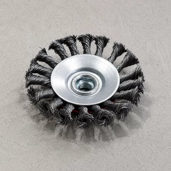Perie rotativa cu sarma rasucita, 100 mm-pentru polizor unghiular