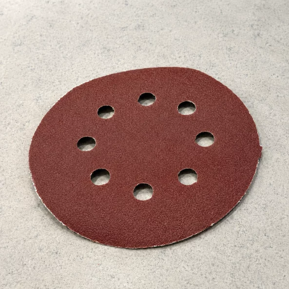SET 50 BUC - Disc abraziv Velcro 125 mm, 8 găuri, granulație G120, pentru șlefuire lemn și metal