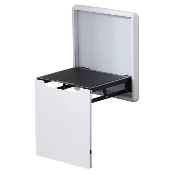 Scaun pliabil de perete pentru încălțăminte – aliaj de aluminiu și oțel-alb