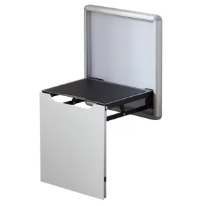 Scaun pliabil de perete pentru încălțăminte – aliaj de aluminiu și oțel-gri