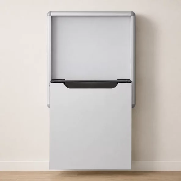 Scaun pliabil de perete pentru încălțăminte – aliaj de aluminiu și oțel-gri