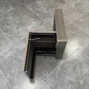 Scaun pliabil de perete din lemn pentru încălțăminte – MDF &amp; oțel, design modern, maro - PRODUS RESIGILAT