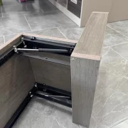 Scaun pliabil de perete din lemn pentru încălțăminte – MDF &amp; oțel, design modern, maro - PRODUS RESIGILAT