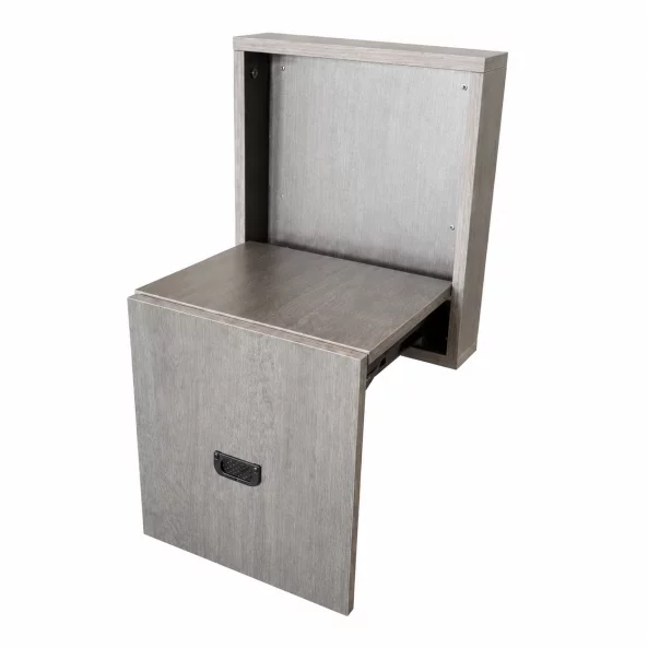 Scaun pliabil de perete din lemn pentru încălțăminte – MDF &amp; oțel, design modern-maro- PRODUS RESIGILAT