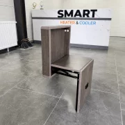 Scaun pliabil de perete din lemn pentru încălțăminte – MDF &amp; oțel, design modern-maro- PRODUS RESIGILAT