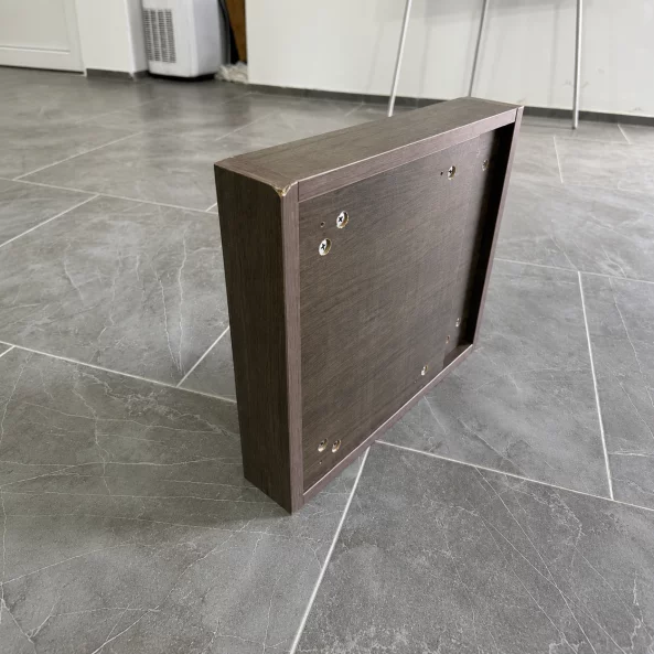 Scaun pliabil de perete din lemn pentru încălțăminte – MDF &amp; oțel, design modern-maro- PRODUS RESIGILAT