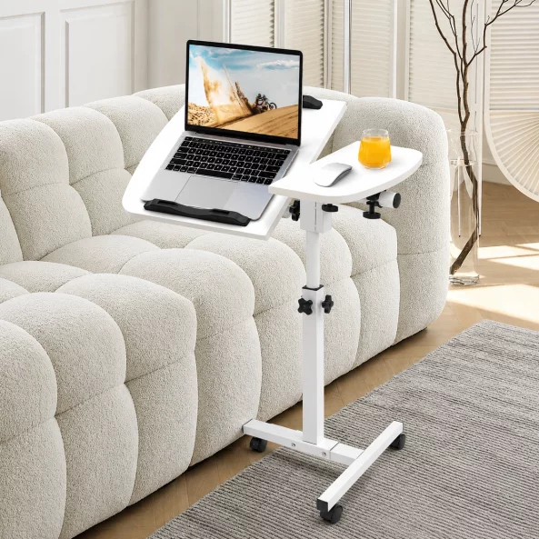 Masă reglabilă pentru laptop – 60×40×(27–40) cm–WHITE