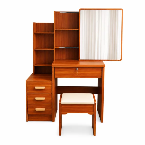 CONJUNTO CRYSTAL – Tocador con espejo clásico – WALNUT