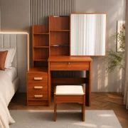 CONJUNTO CRYSTAL – Tocador con espejo clásico – WALNUT