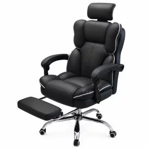 Silla gaming con reclinación de hasta 120°, reposacabezas ajustable – dimensiones: 650 mm × 520 mm × 1220–1320 mm.