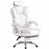 Gaming szék 120°-ig dönthető háttámlával, állítható fejtámlával – méretek: 650 mm × 520 mm × 1220–1320 mm, fehér