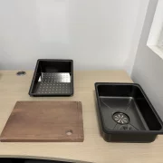 Chiuvetă modernă de bucătărie culoare :negru , multifuncțională, duș extractibil, spălător pahare, filtrare apă, inox, calitate premium, accesorii incluse dimensiuni 750*460*220mm