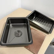 Fregadero moderno para la cocina, color: negro, multifuncional, ducha extraíble, acero inoxidable, primera calidad, accesorios incluidos, dimensiones 750*460*220mm