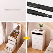 Set DIVA – Tocador compacto con espejo y espacio de almacenamiento, Blanco