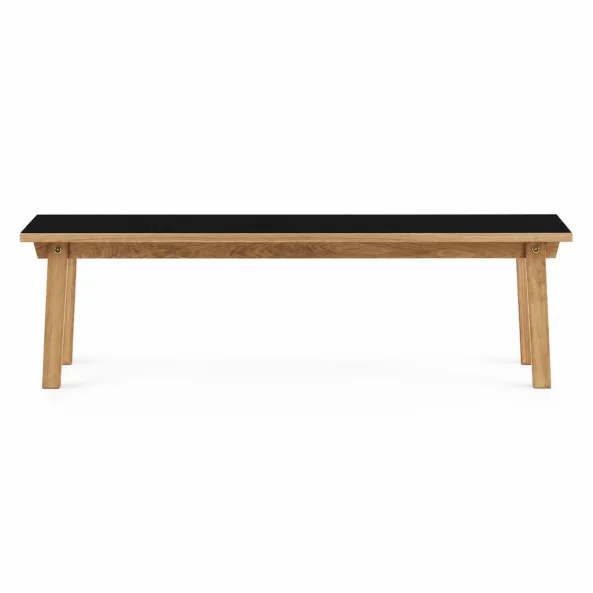 Banca cu structura din lemn de acacia,Black L160-l39-h42 cm