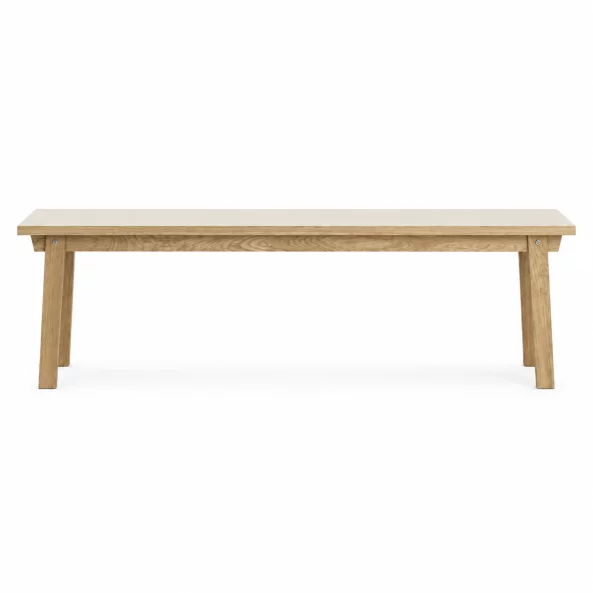 Banca cu structura din lemn de acacia,White L160-l39-h42 cm