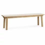 Banca cu structura din lemn de acacia,White L160-l39-h42 cm