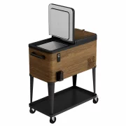 Frigider mobil cu roti 49.6L - 88 x 39 x 94 cm, rustic wood