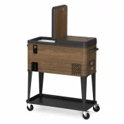 Frigider mobil cu roti 49.6L - 88 x 39 x 94 cm, rustic wood