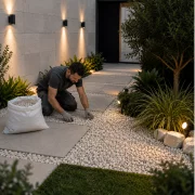 Mosaico/Piedra decorativa blanca 15-30 mm por saco de 50 kg