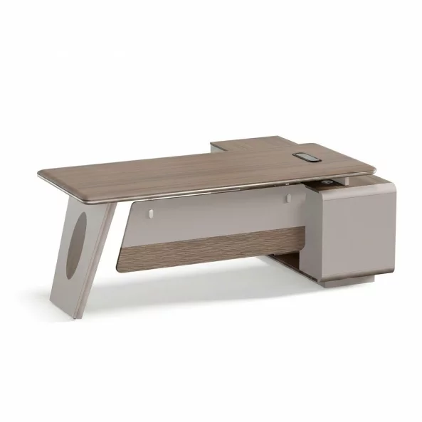 Birou managerial Nobless B1816B – H750 x l1600 x L1800 mm, cu corp lateral