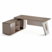 Birou managerial Nobless B1816B – H750 x l1600 x L1800 mm, cu corp lateral