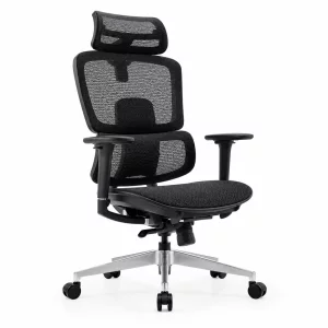 Scaun ergonomic Ergo Breeze, cu tetiera 4D și mecanism sincron - W720×D665×H1200-1260mm, black