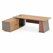 Birou managerial Monarch B2218A cu dulap lateral fix - H750 x L2200 x l1800 mm
