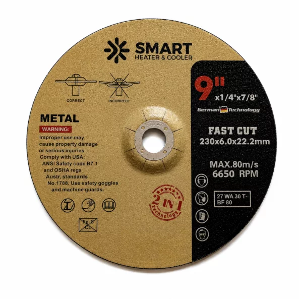 Disc Taiere Inox si Metal T27, 230mm x 6.0mm x 22.23mm – disc concav