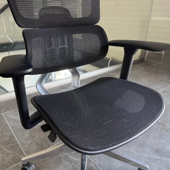 Scaun ergonomic Ergo Breeze, cu tetiera 4D și mecanism sincron - W720×D665×H1200-1260mm, black
