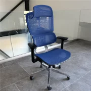 Scaun ergonomic Ergo Breeze, cu tetiera 4D și mecanism sincron - W720×D665×H1200-1260mm, blue