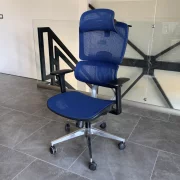 Scaun ergonomic Ergo Breeze, cu tetiera 4D și mecanism sincron - W720×D665×H1200-1260mm, blue