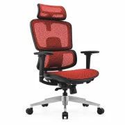 Scaun ergonomic Ergo Breeze, cu tetiera 4D și mecanism sincron - W720×D665×H1200-1260mm, red