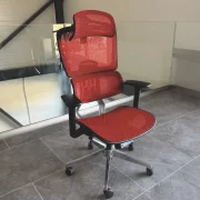 Scaun ergonomic Ergo Breeze, cu tetiera 4D și mecanism sincron - W720×D665×H1200-1260mm, red