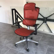 Scaun ergonomic Ergo Breeze, cu tetiera 4D și mecanism sincron - W720×D665×H1200-1260mm, red