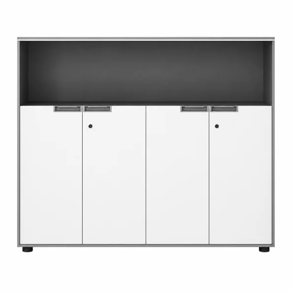 Corp mobilă birou cu 4 usi  / comodă cu 4 usi si spatiu de bibliotecă ,design modern și elegant ,calitate premium , dimensiuni 1600*400*1200