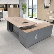 Birou managerial Portofino B2016A cu dulap lateral, H750 x L2000 x l1600 mm