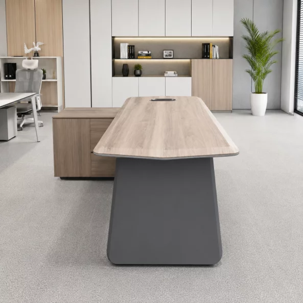 Birou managerial Portofino B2016A cu dulap lateral, H750 x L2000 x l1600 mm