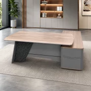 Birou managerial Portofino B2216A cu dulap lateral, H750 x L2200 x l1600 mm