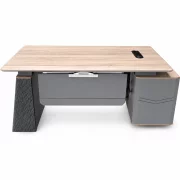 Birou managerial Portofino cu dulap lateral, 1800x1600mm