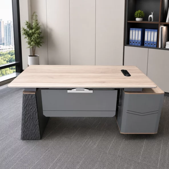 Birou managerial Portofino cu dulap lateral, 1800x1600mm