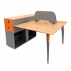 Birou operational Monarch F1612C,  cu sertare fixe si 2 locuri - H1100 x L1600 x l1230 mm