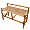 Set 2 banci din lemn de acacia cu sezut din snur de hartie, 100×41×65 cm