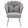 Silla PEARL - diseño curvo, tapizada en textil, patas de hierro, gris