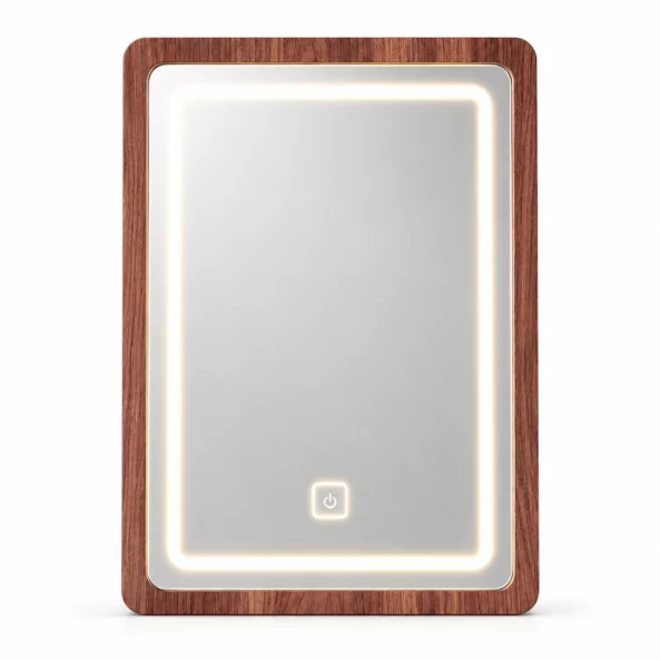 LED огледало за тоалетна масичка CRYSTAL - Walnut (орех)