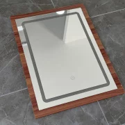 Oglinda LED  pentru masuta de machiaj CRYSTAL -  Walnut