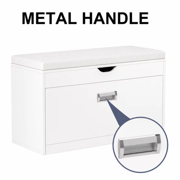 Dulap pentru pantofi cu bancă – Design modern și elegant, 100x34x50 cm, culoare albă, soluție practică pentru organizare