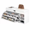 Dulap pentru pantofi cu bancă – Design modern și elegant, 100x34x50 cm, culoare albă, soluție practică pentru organizare