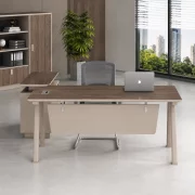 Set Evo Space &amp; LineaPro - Birou cu dulap lateral mobil si Scaun de birou ergonomic cu spatar din plasa