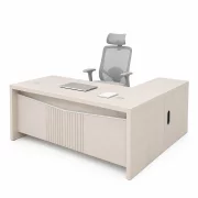 Set Valente &amp; Calvena - Birou directorial cu dulap lateral mobil si Scaun de birou ergonomic cu functie de înclinare